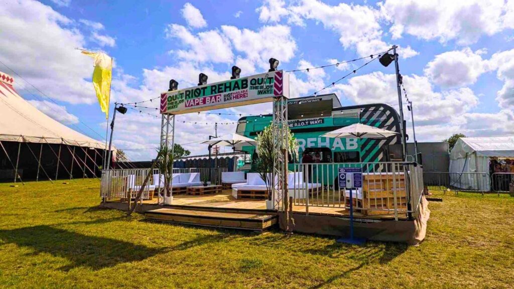 Riot rehab bus created with bespoke pallet design.