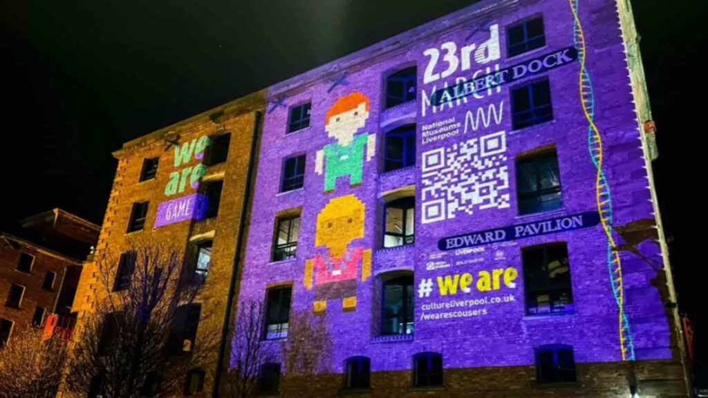 We Are campaign illuminated in 3D projection design.