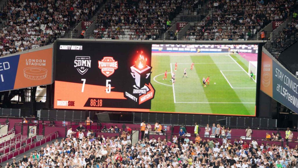 Sidemen Charity Match 2023 7-5 scoreboard.