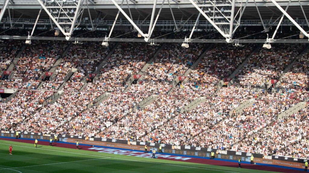 London Stadium full with fans for the Sidemen Charity Match 2023.