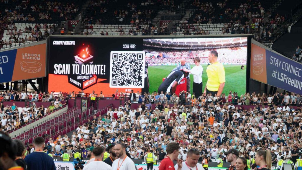 Sidemen FC receiving winners medals at the Charity Match.