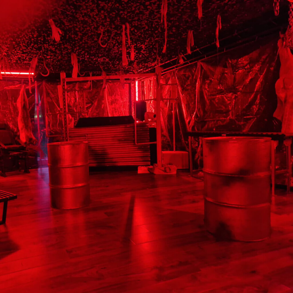 A slaughterhouse concept designed by Julia Charles for Cult themed events.