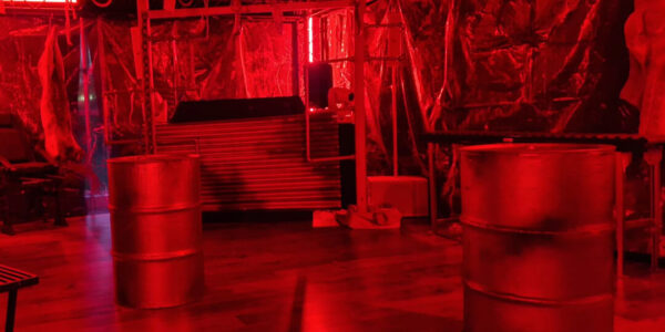 The Slaughterhouse is a chilling concept made real with hanging hooks, blood curdling lighting and bespoke props to bring this butchers liar to life!