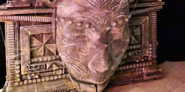 Cult temple details with bespoke carved design.