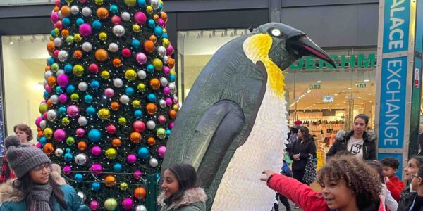 Our light up penguin puppet can perform at shopping centres for festive events.