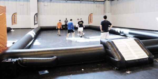 Playing-Football-With-An-Inflatable-Pitch