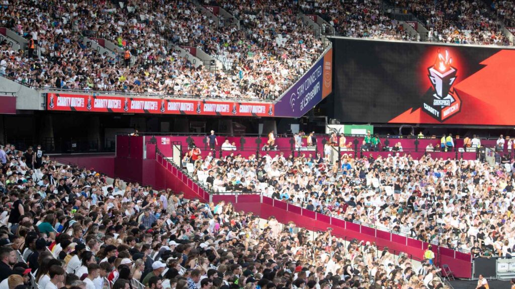 London Stadium sold out seating - there was a huge turnout for the 2023 Sidemen Charity Match.