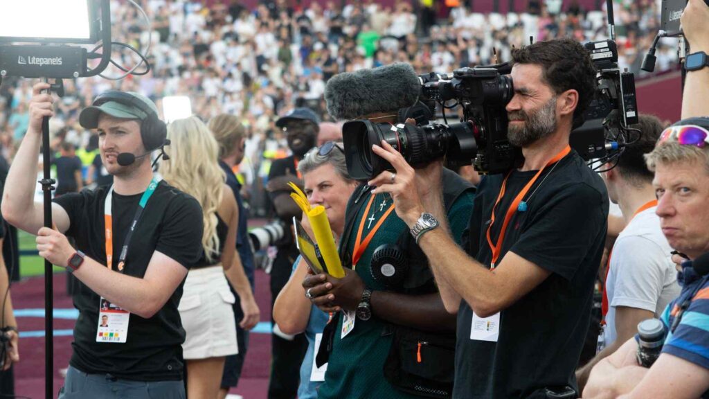Camera connected to event live stream for Sidemen Charity Match 2023.