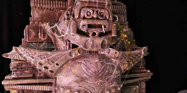 Worship temple details for a cult horror event.