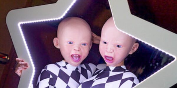 Crying-Baby-Heads-Posing-With-Star-Frame