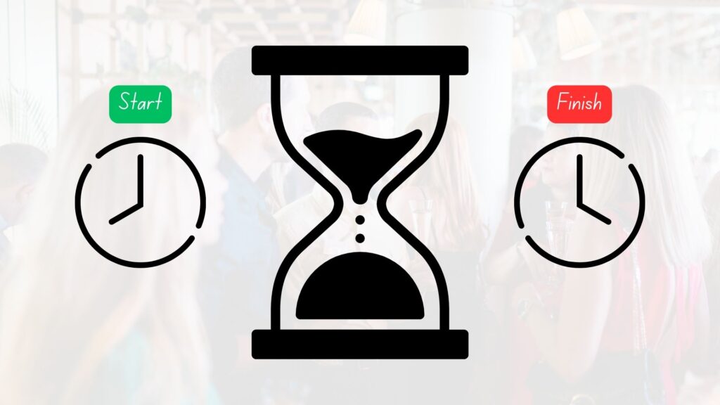 Illustration of event start and finish times.