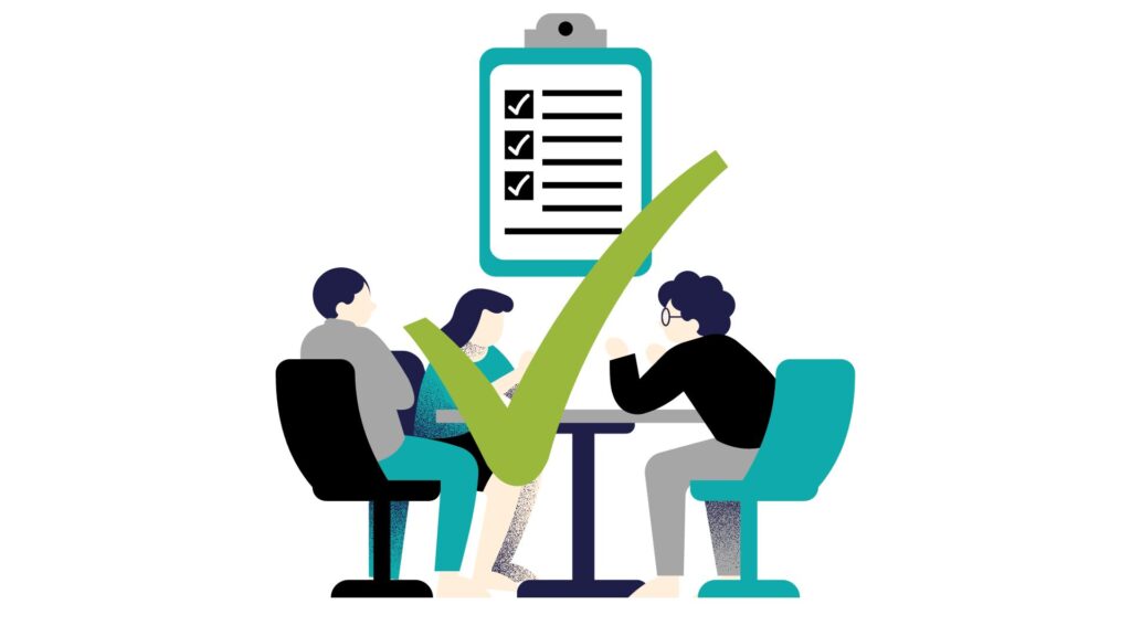 Illustration of team being familiar with event plan.