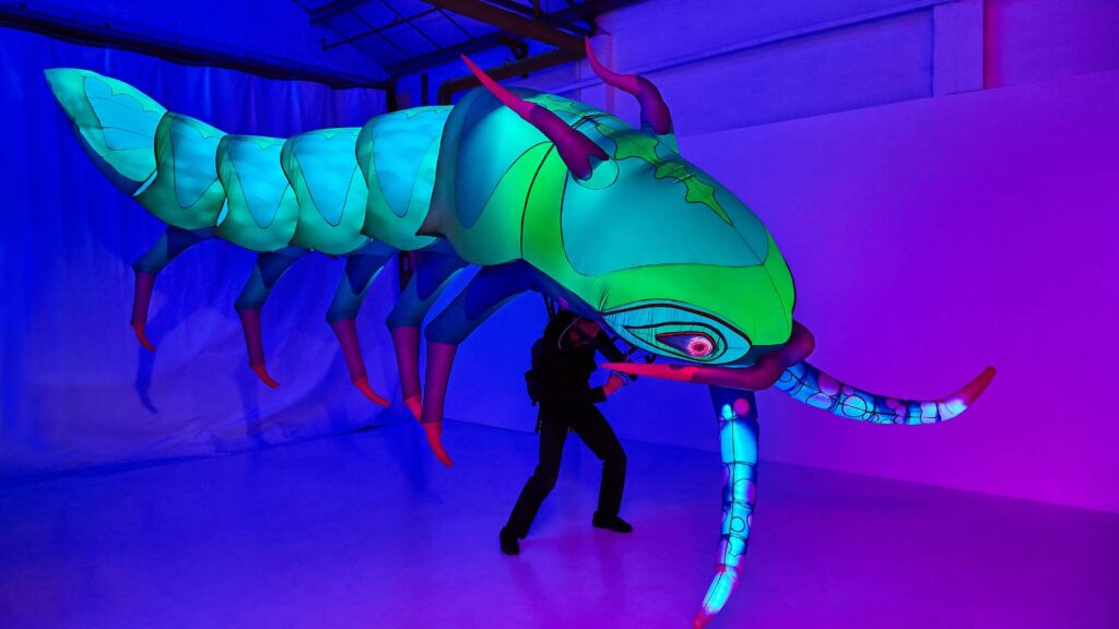LED walkabout sea creature for events featuring glow technology.