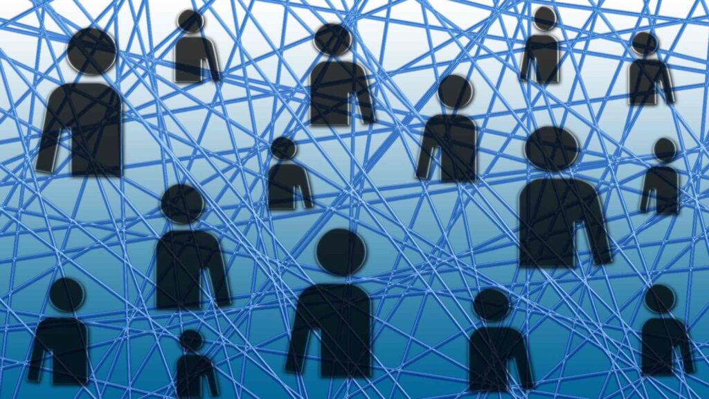 Diagram of networking between individuals.