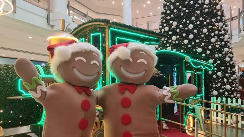 Christmas themed gingerbread character available for Christmas Events.