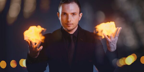 Magician-With-Fire-In-Both-Hands