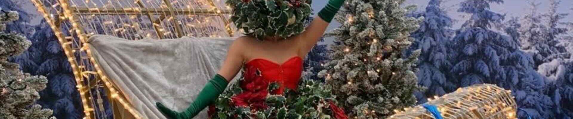Christmas-Living-Flower-Girl-On-Santas-Sleigh Christmas-Living-Flower-Girl-On-Santas-Sleigh