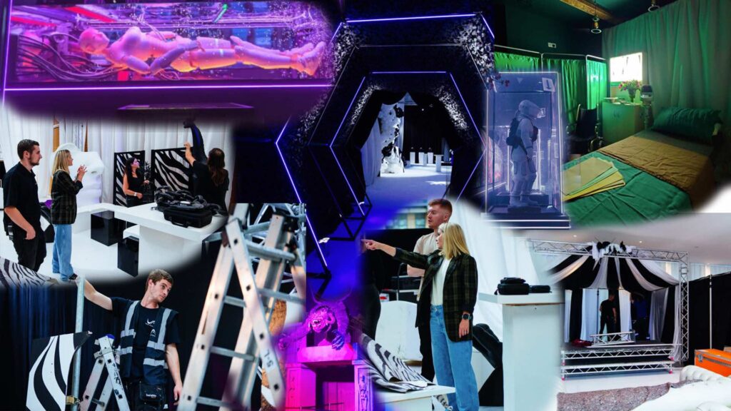 Immersive custom set design for escape rooms featuring Julia Charles.
