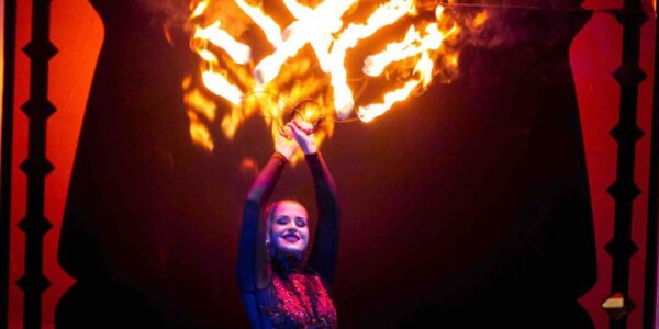 Aerial-Pyrotechnics-Ice-Skater-Holding-Fire