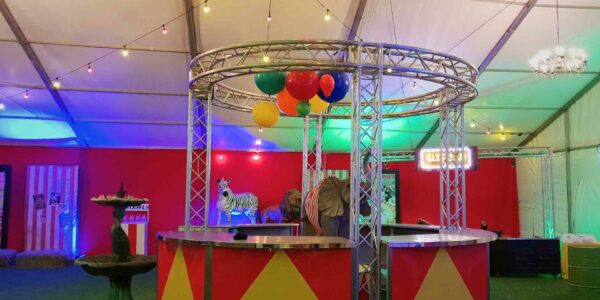 We can create unique bar designs for your circus event theming.