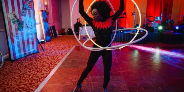 Book spectacular hula hoopers for your circus themed events.