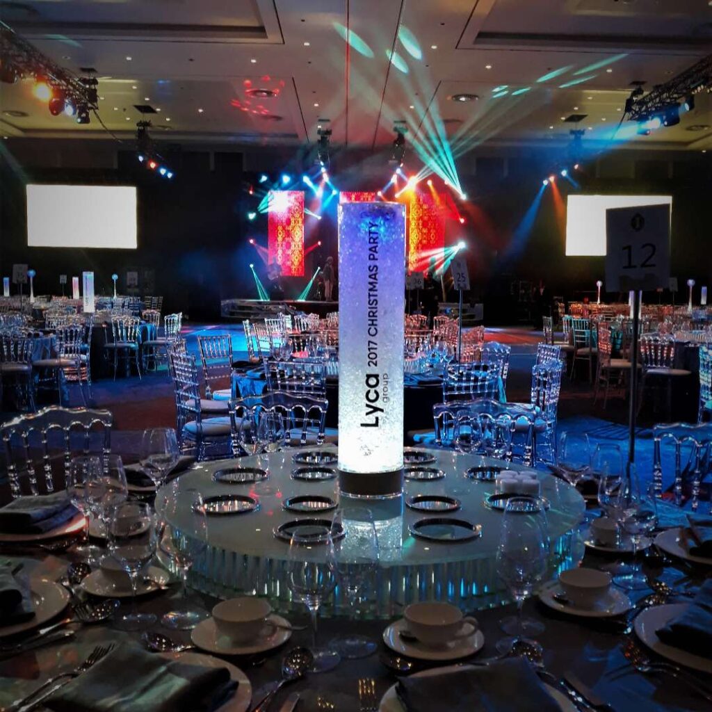 Branded ice table centrepiece.