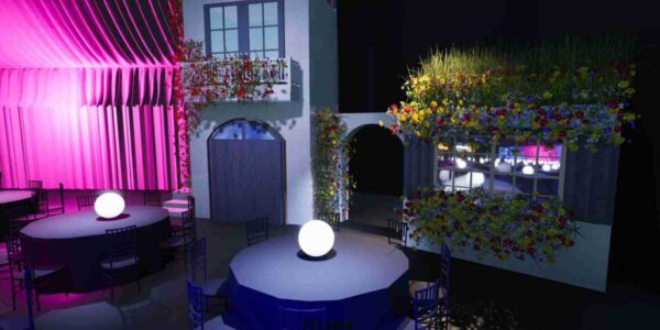 Bespoke Mediterranean archway entrance featuring authentic architectural styling for an around the world themed event