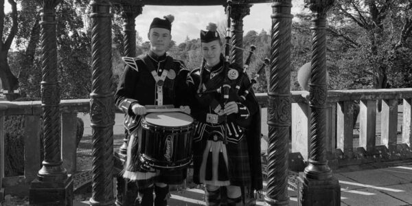 Bagpiper-And-Drummer-At-Public-Event
