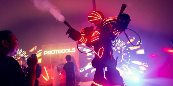 Book incredible LED dancers and robots for yoru festival themed party or event!