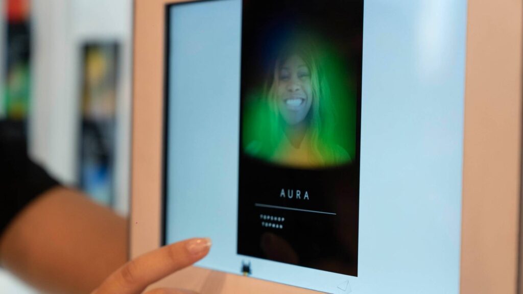 Aura technology colour selection app for photo booth.