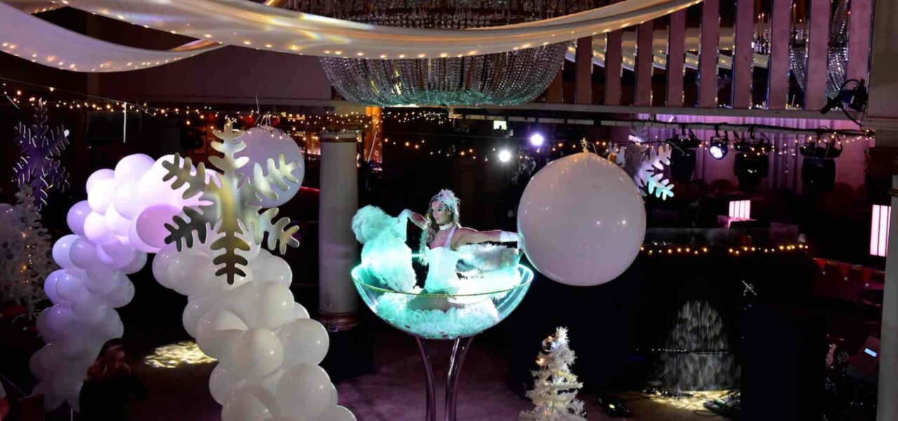Christmas-Themed-Giant-Martini-Glass-Performer