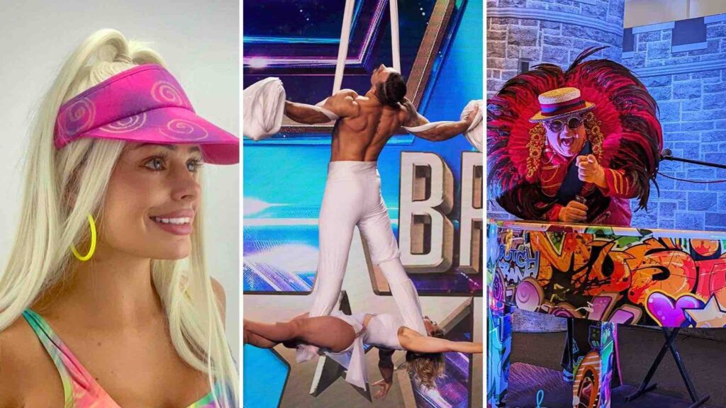 Famous themed acts including margot robbie lookalike, duo odyssey from BGT and an Elton John tribute.