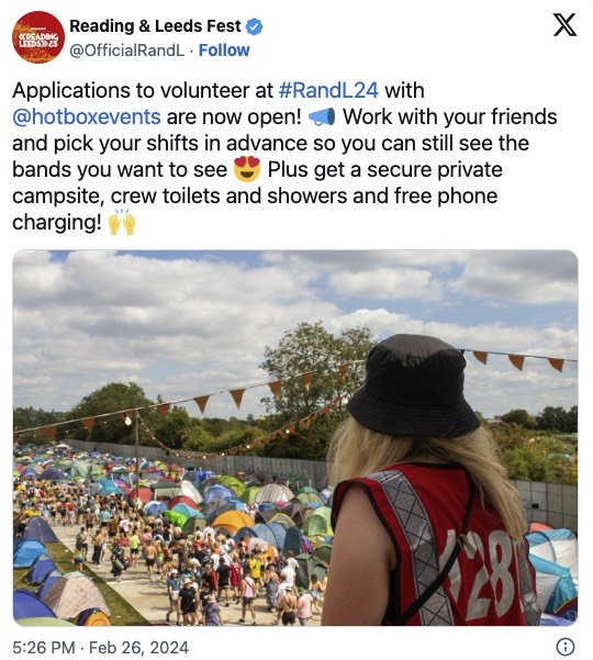 Reading and Leeds festival.