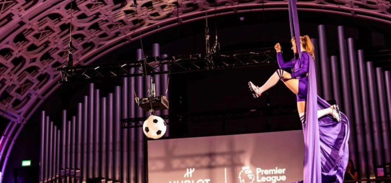 Football-Themed-Aerial-Silks-Display