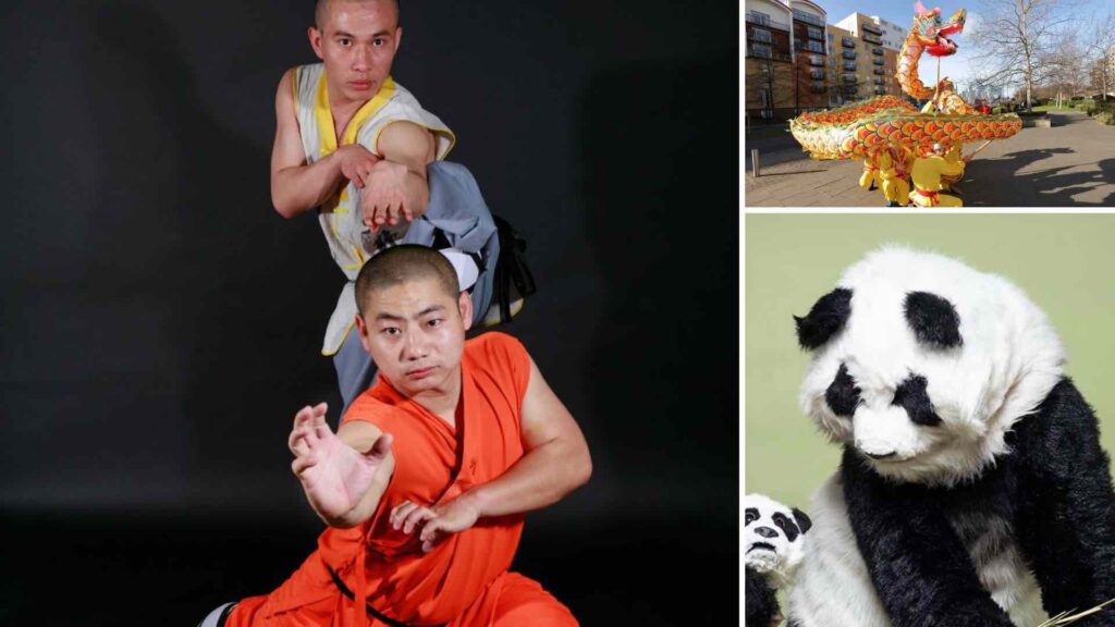 Olympic themed event ideas including martial artists, dragon dancer and panda show for olympic themed event.