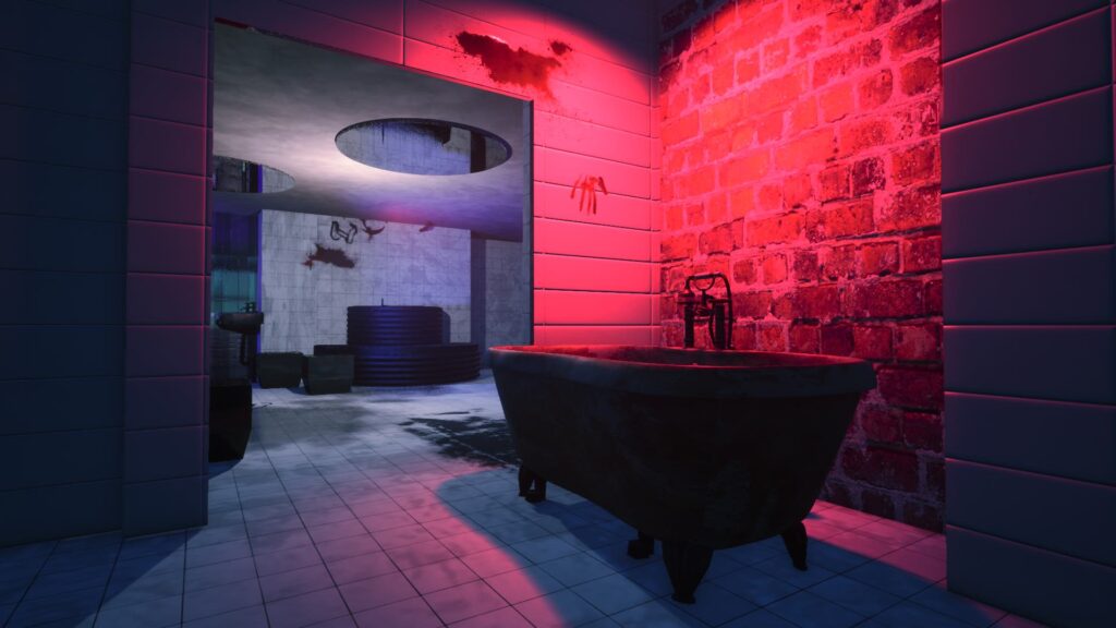 Render of bathtub scene from SAW movie for a Halloween event at TABU london nightclub.