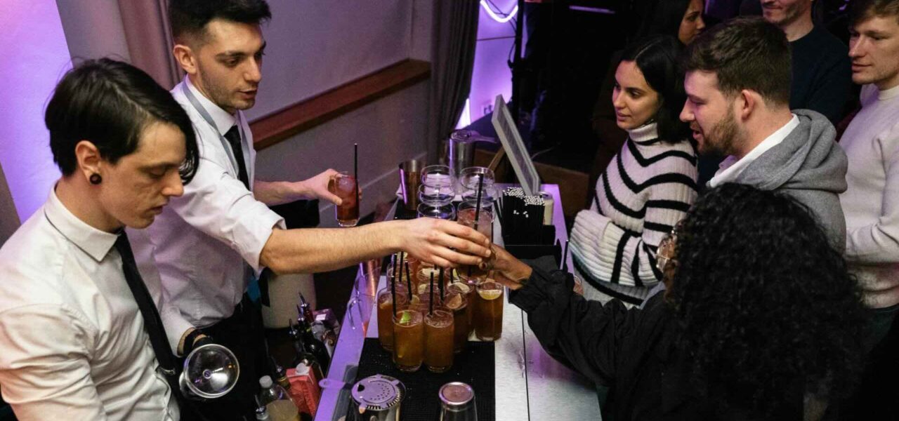 Cocktail-Mobile-Bar-Hire-Tending-To-Guests