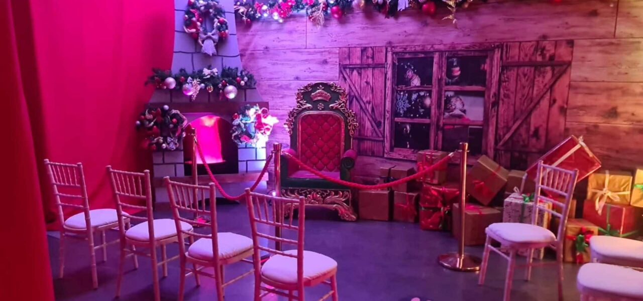 Authentic grotto designed for  St. Bury traditional Christmas experience.
