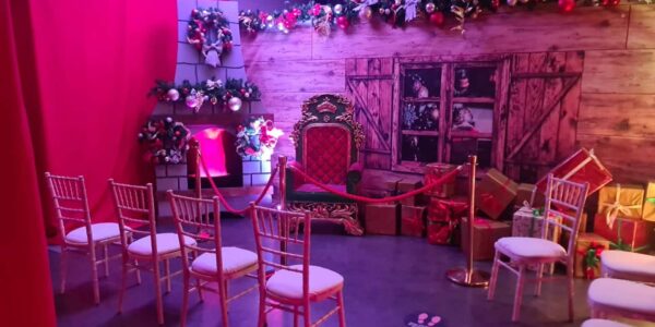Authentic grotto designed for  St. Bury traditional Christmas experience.