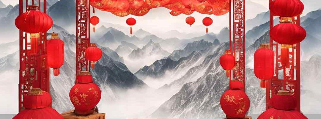 Our creative team design and install bespoke Chinese New Year decorations such as this entryway.