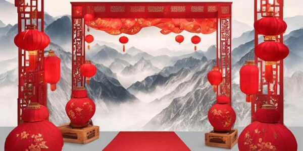 Our creative team design and install bespoke Chinese New Year decorations such as this entryway.