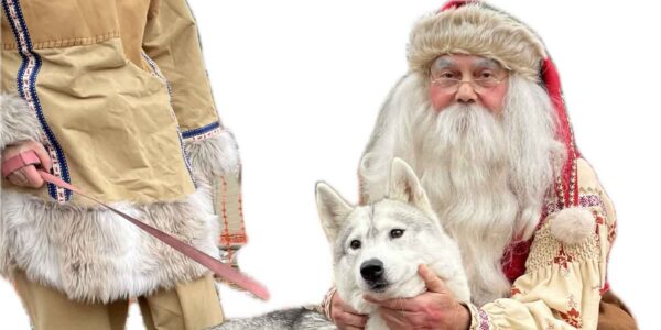 Classic-Father-Christmas-With-Husky