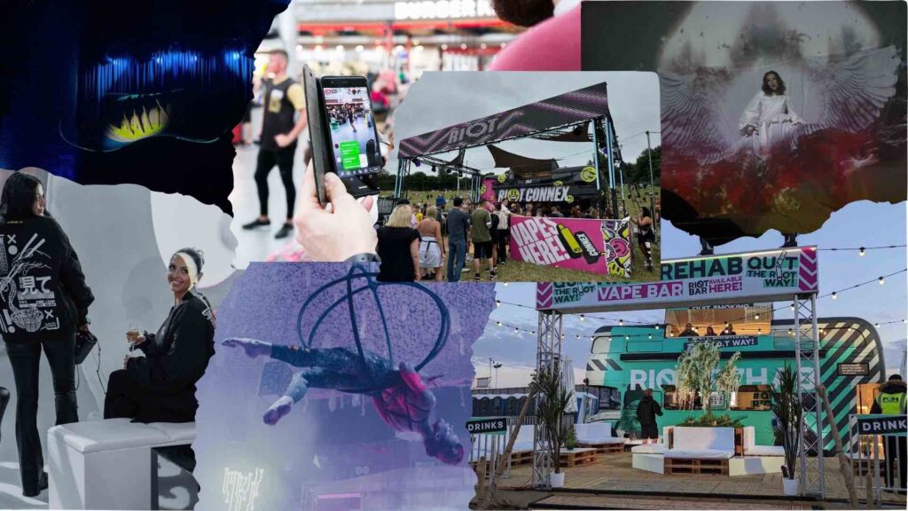 Collage of brand activations and product launches created by Julia Charles Event Management.