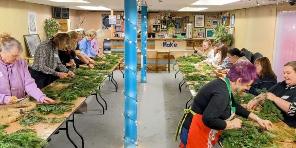 Woodland-Wreath-Making-Workshop-In-Action