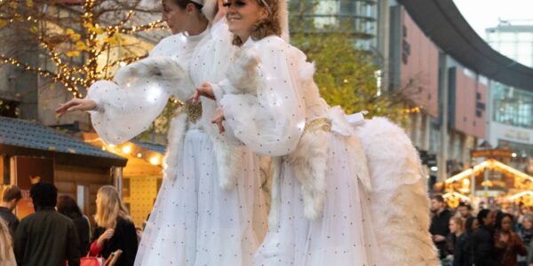 Winter wonderland stilt walkers