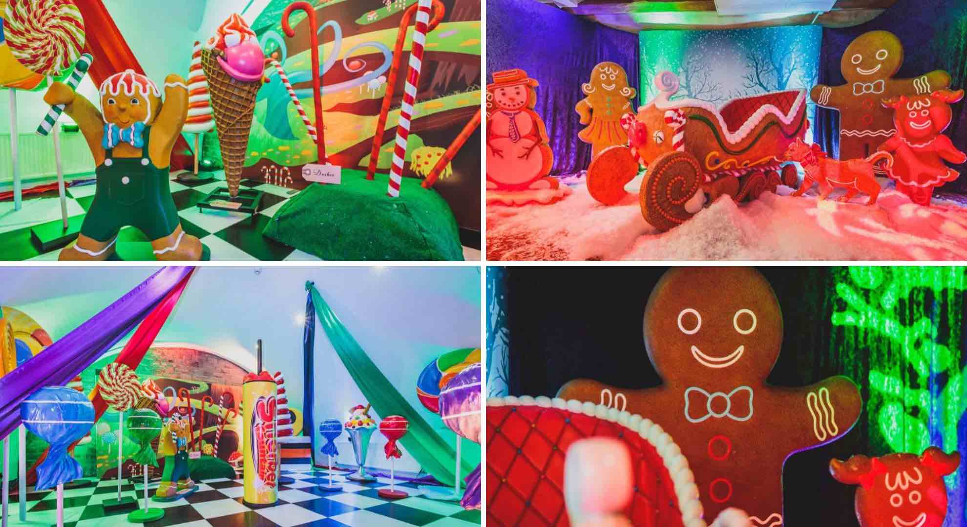 Gingerbread men, sleigh and props for christmas theme ideas.