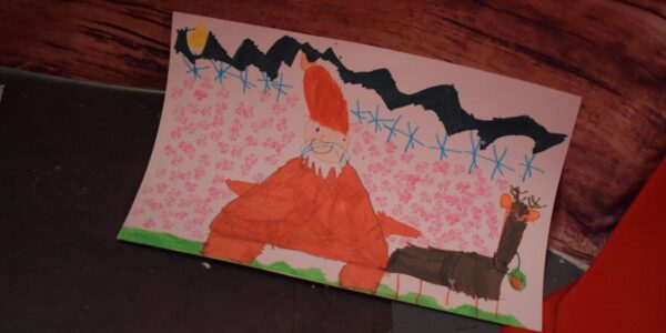 Children can draw and create crafts before giving them to Santa.