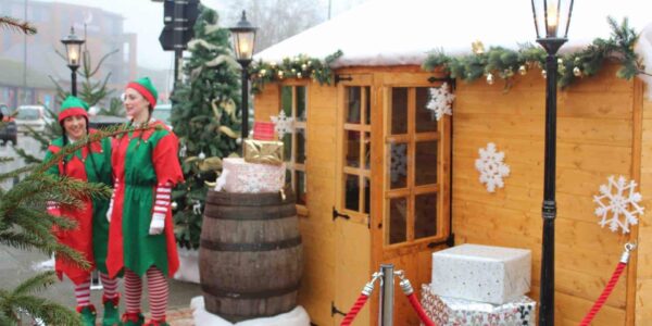 Hire Wooden Grotto complete with Santas little helpers this Christmas for delighted audiences.