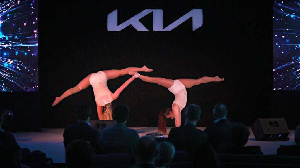 Light show entertainers performing on stage.