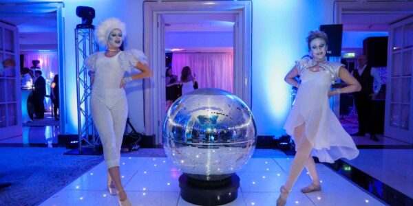 Performers-With-Large-Glitter-Ball